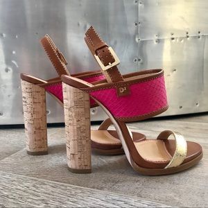 DSQUARED2 Contrasted Heel Double Strap Sandals